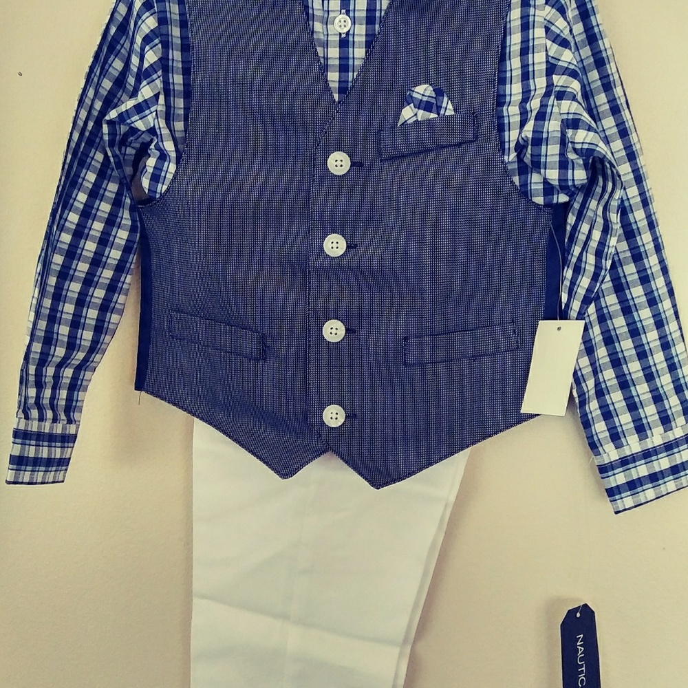 Nautica Little Boy's Textured Vest Set - Picture 4 of 5